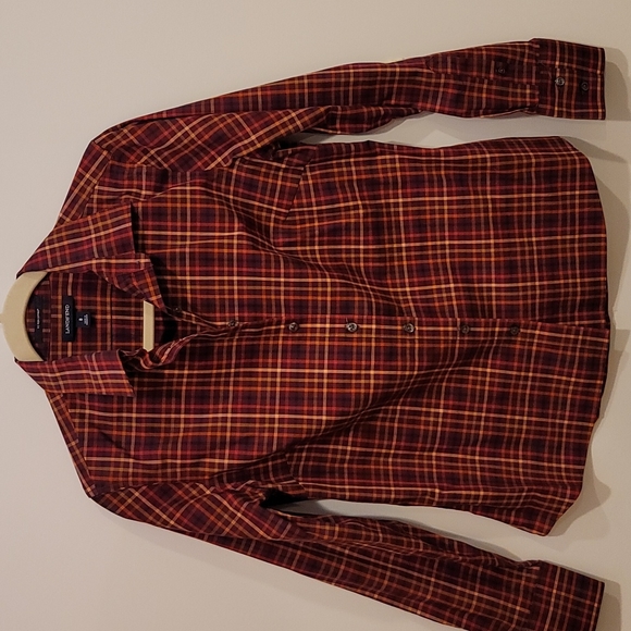 Lands' End Tops - Lands' End Plaid Supima No-Iron Blouse sz 8